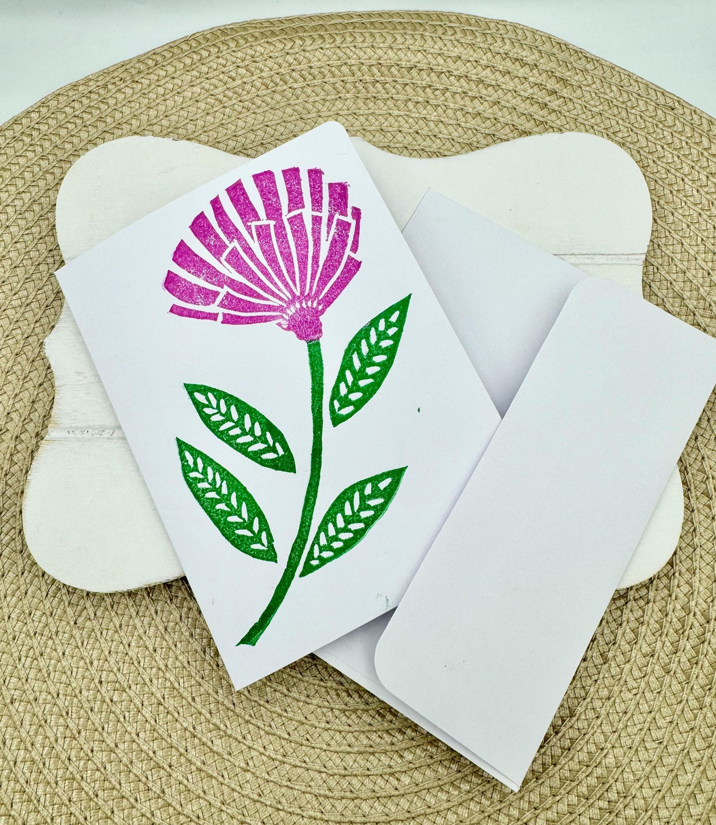 Handmade Floral Notecard: Bright Flower, Gardener Gift