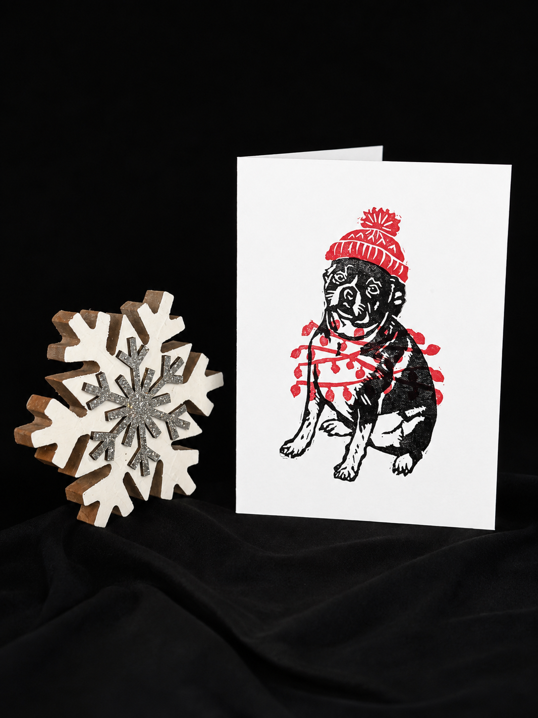 Custom Pet Christmas Cards | Hand-Carved + Hand-Printed