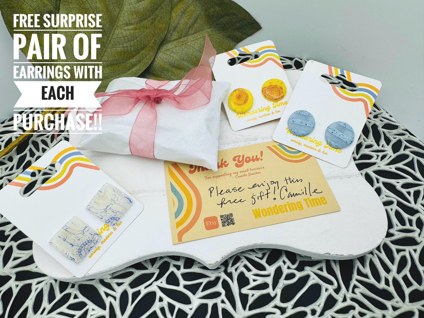 Modern Turquoise Polymer Clay Dangle Earrings: Lightweight Fun Jewelry