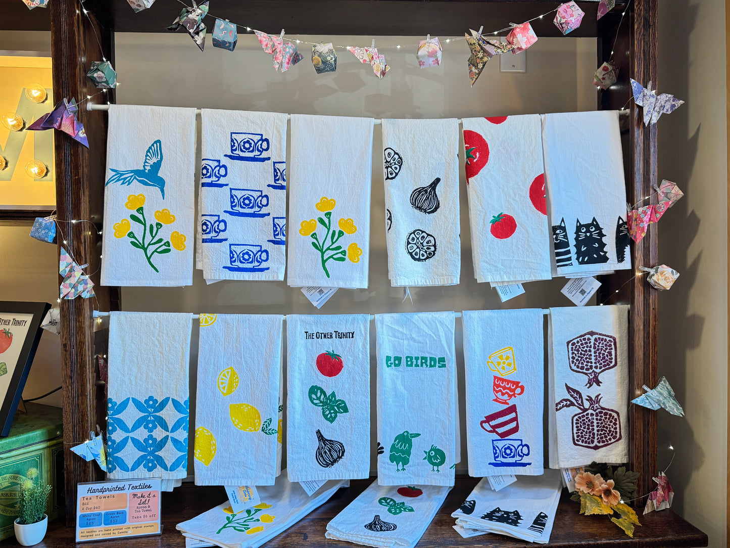 Vintage Style Blue Teacup Tea Towel