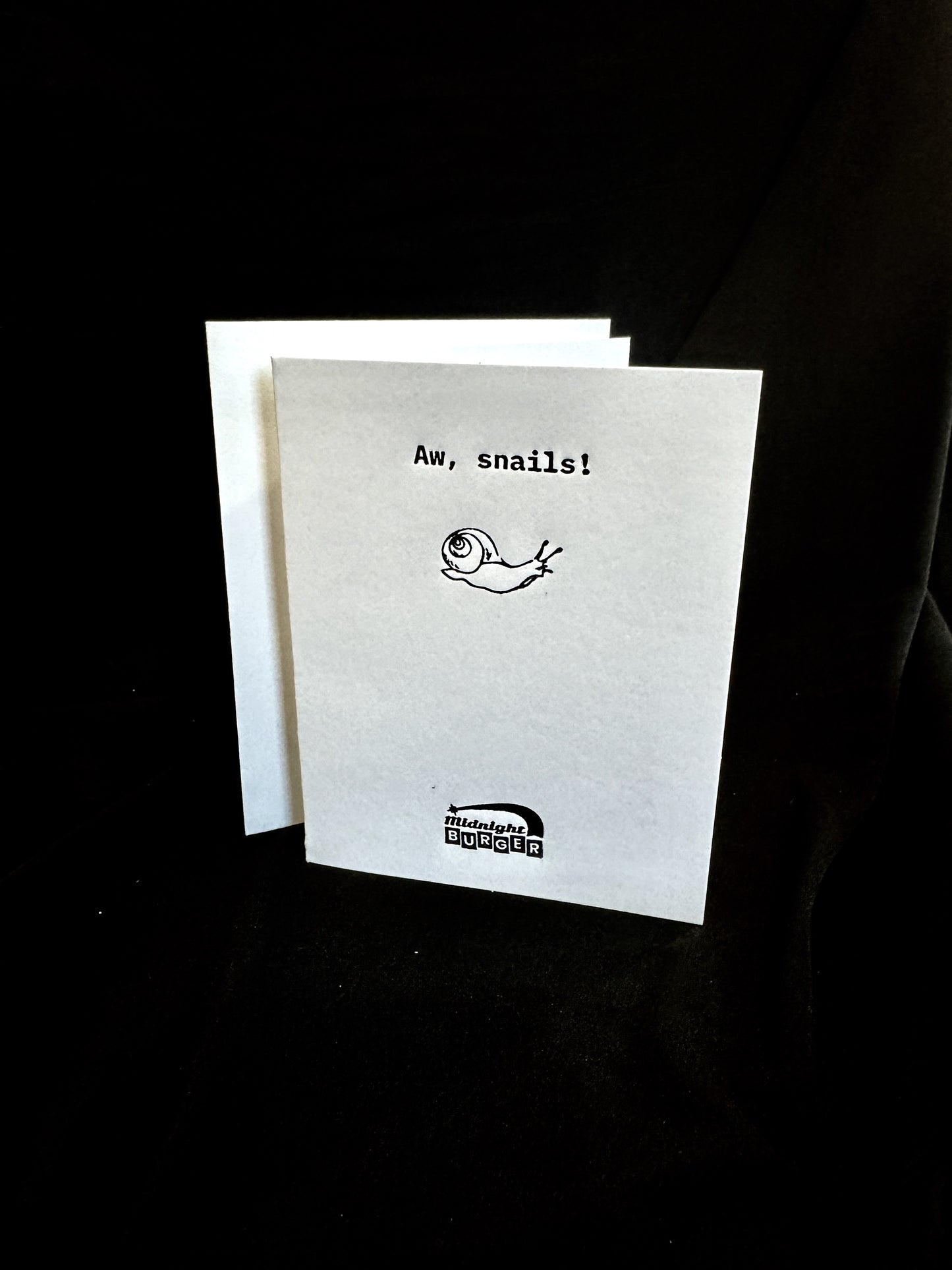 Aw, Snails! - Midnight Burger Letterpress Quote Card