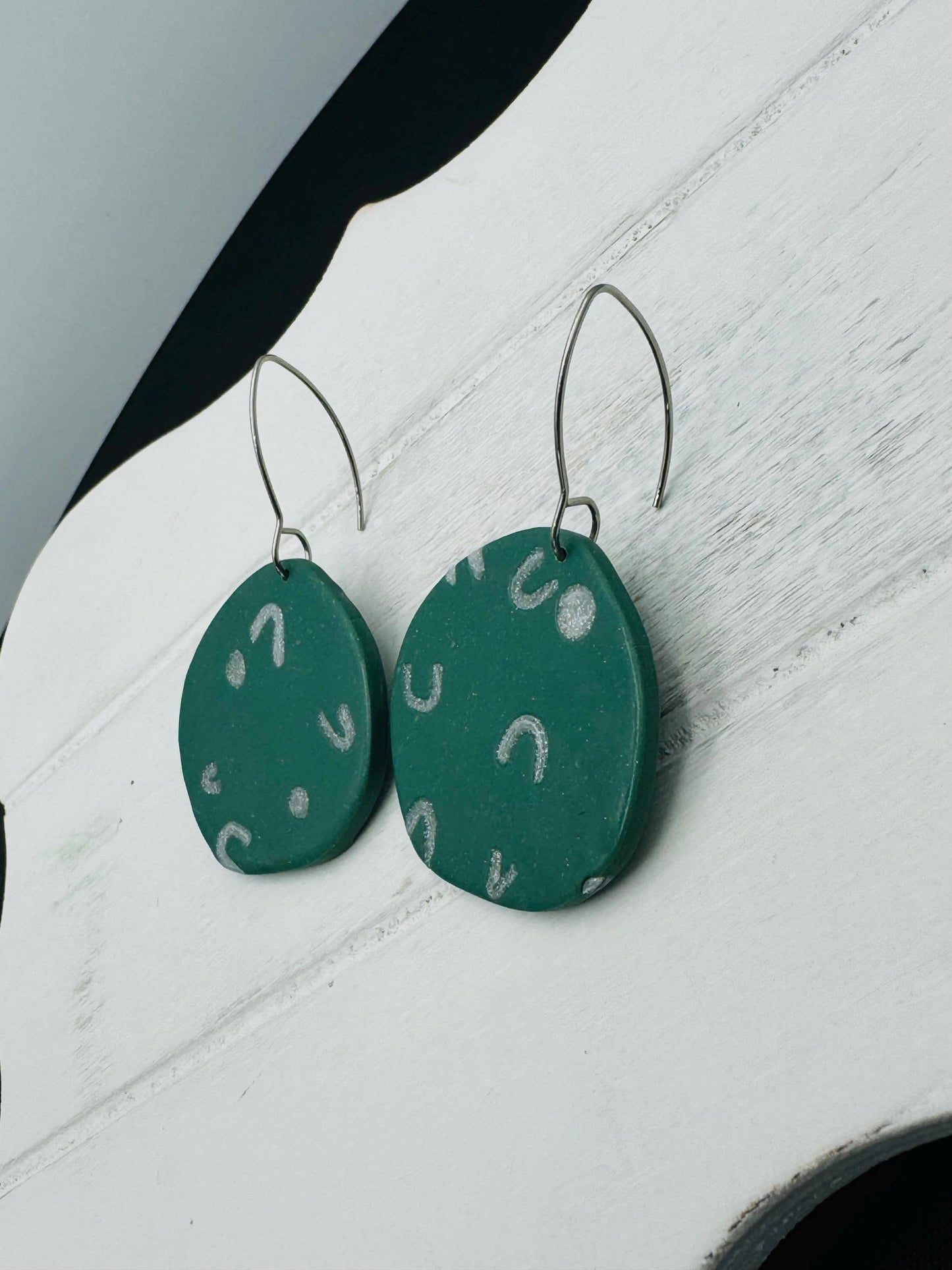 Modern Turquoise Polymer Clay Dangle Earrings: Lightweight Fun Jewelry
