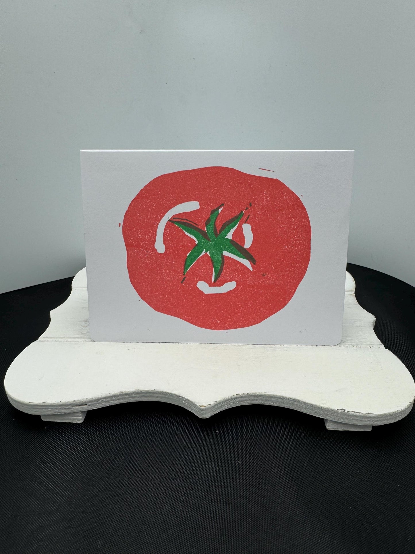 Hand Printed Tomato Notecard, Foodie Pop Art Card