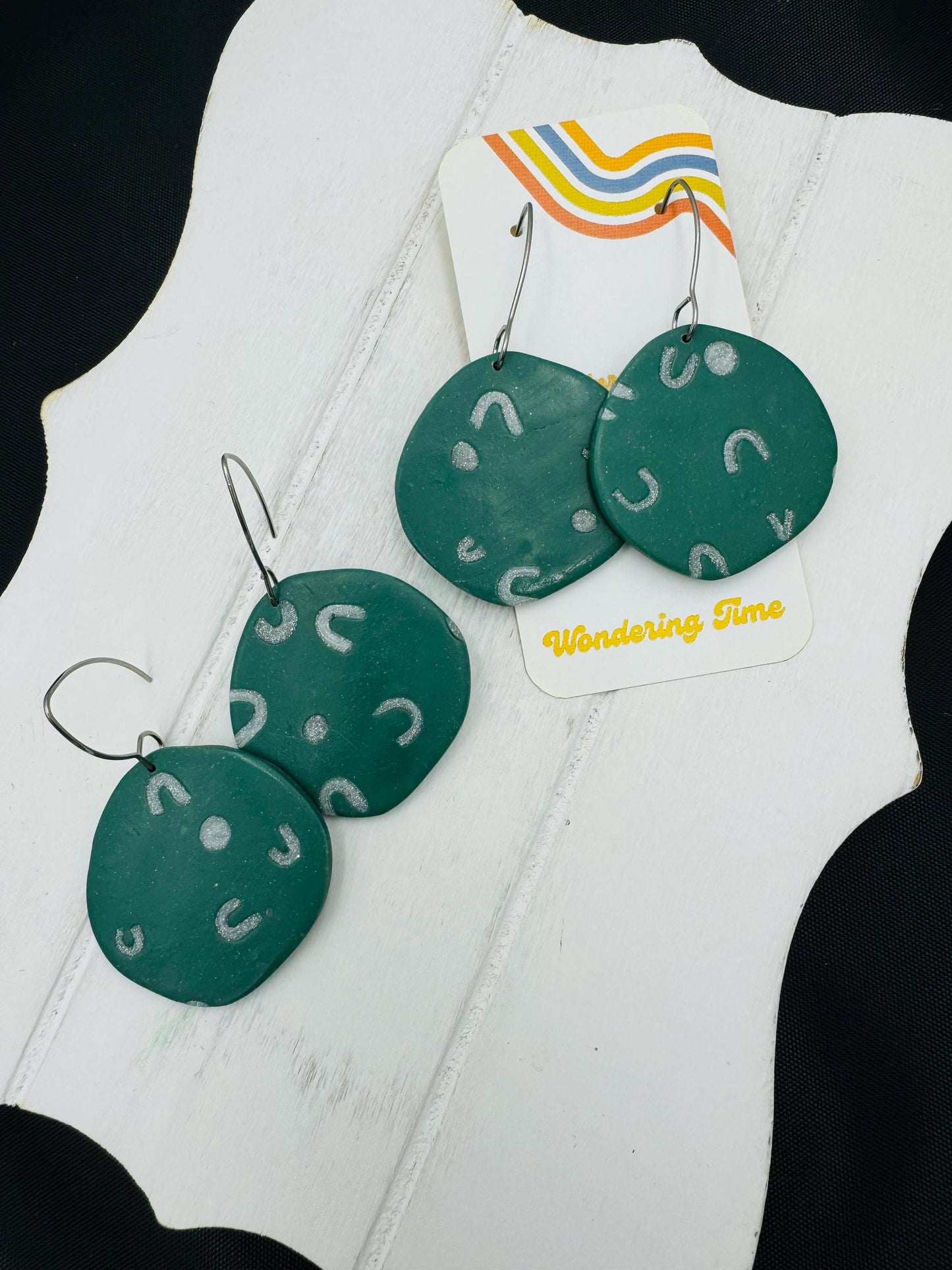 Modern Turquoise Polymer Clay Dangle Earrings: Lightweight Fun Jewelry