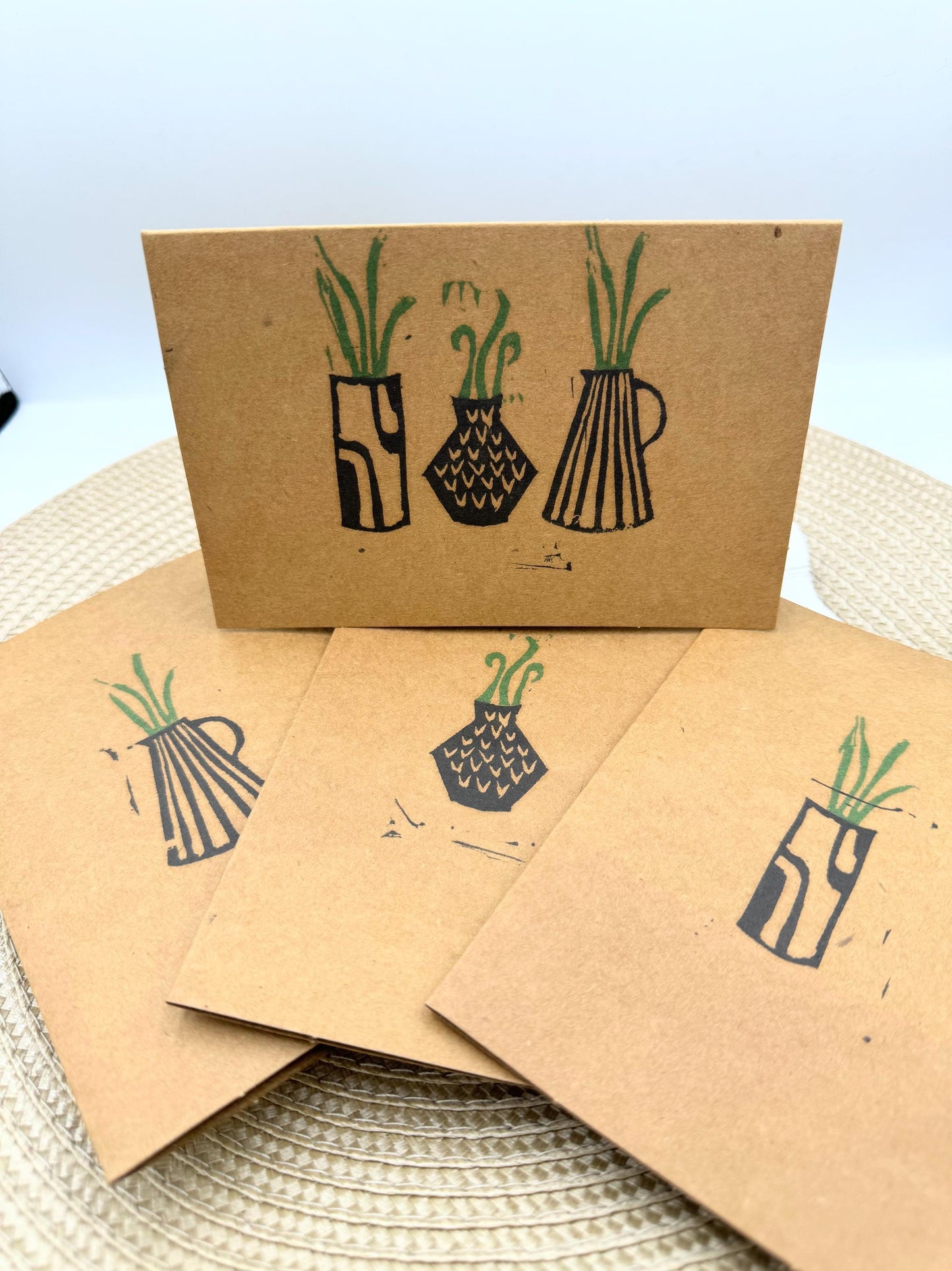 Plant Lover Card Set: Hand-Printed Gardener Notecards