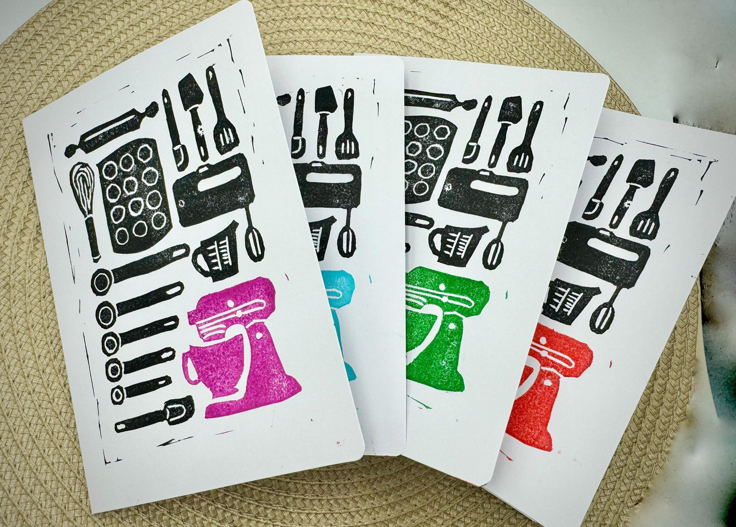 Handmade Baking Lover Card: Retro Kitchen Tool Set, Foodie House Warming