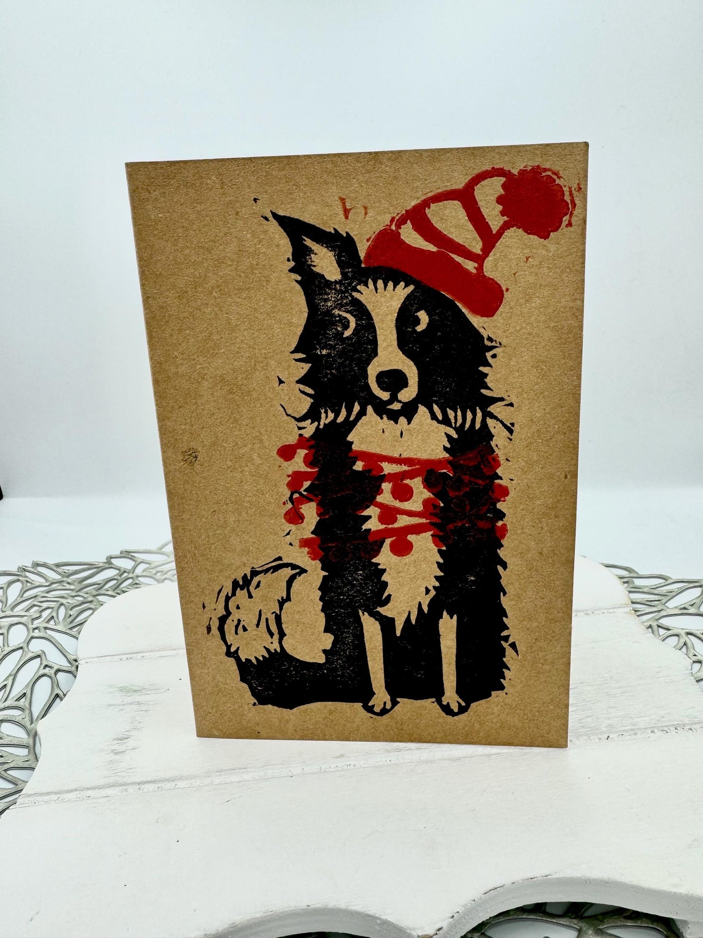 Funny Dog Christmas Card: Handmade Pet Lover Holiday Card