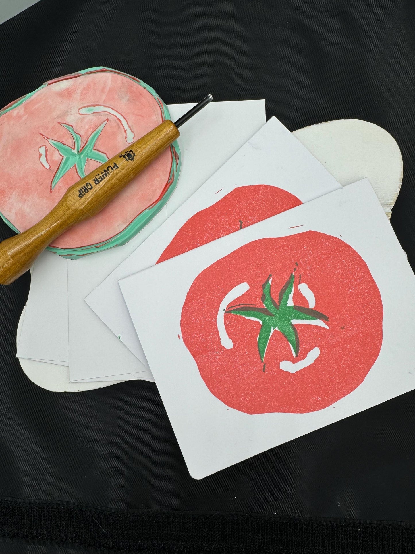 Hand Printed Tomato Notecard, Foodie Pop Art Card
