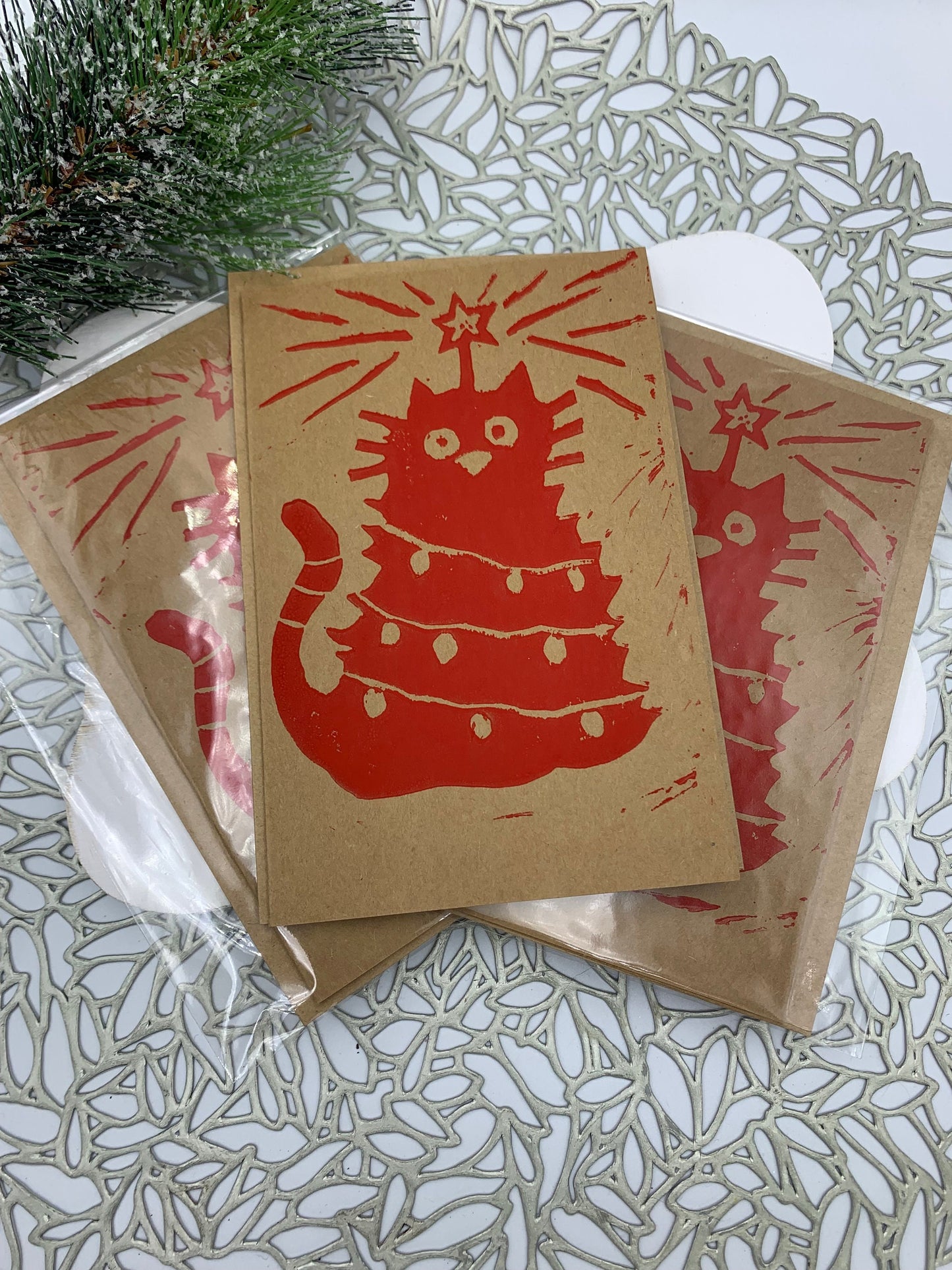 Funny Handmade Christmas Cat Card: Holiday Pet Card