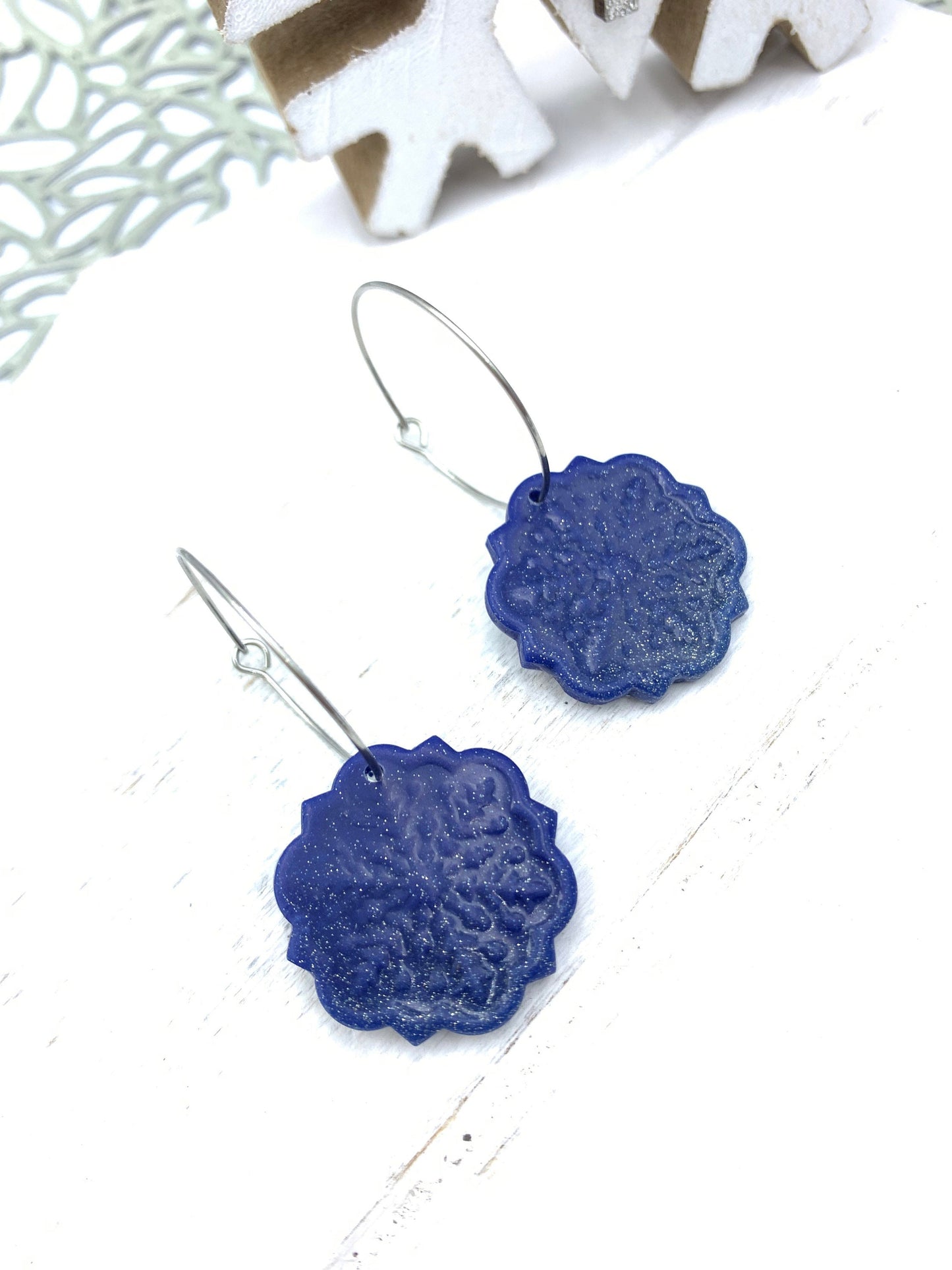 Shimmering Snowflake Dangle Earrings: Holiday Winter Gift
