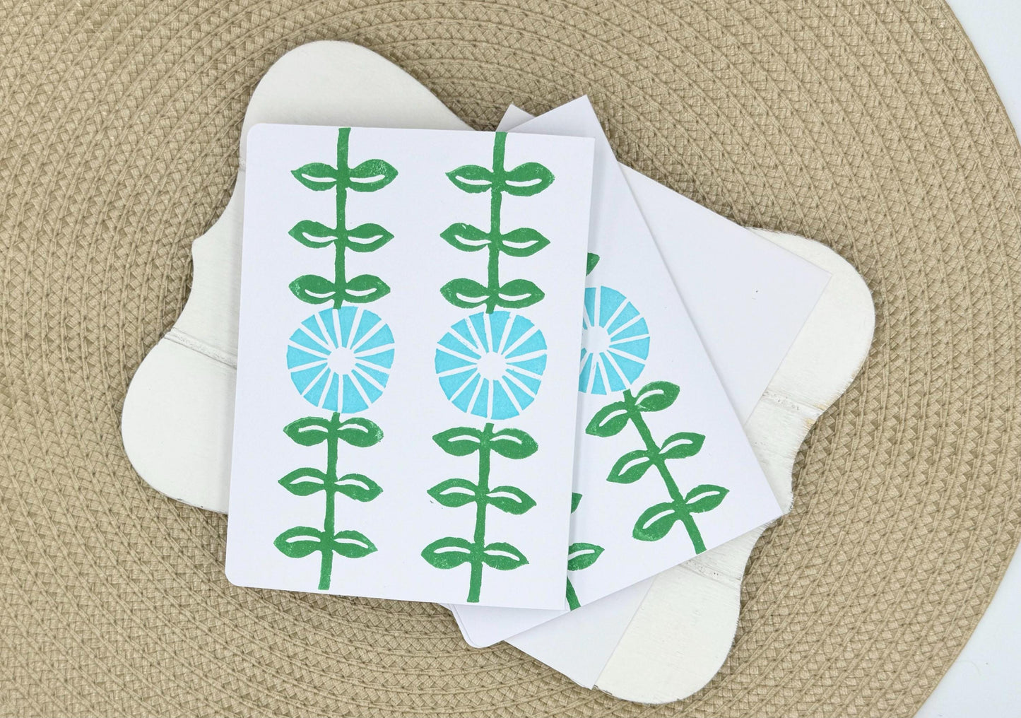 Handmade Floral Notecard Set: Modern Pop Art Flower Card