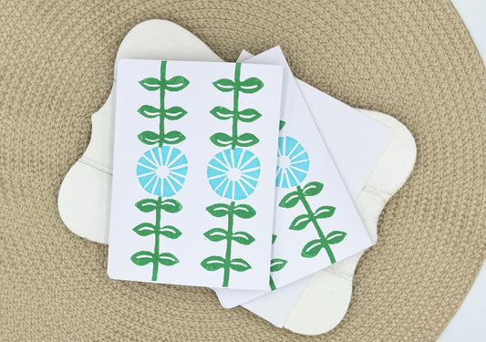 Handmade Floral Notecard Set: Modern Pop Art Flower Card