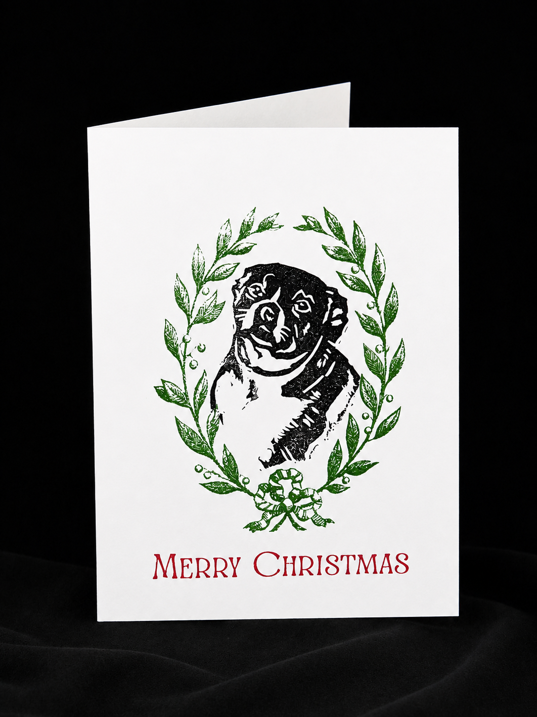 Custom Pet Christmas Cards | Hand-Carved + Hand-Printed