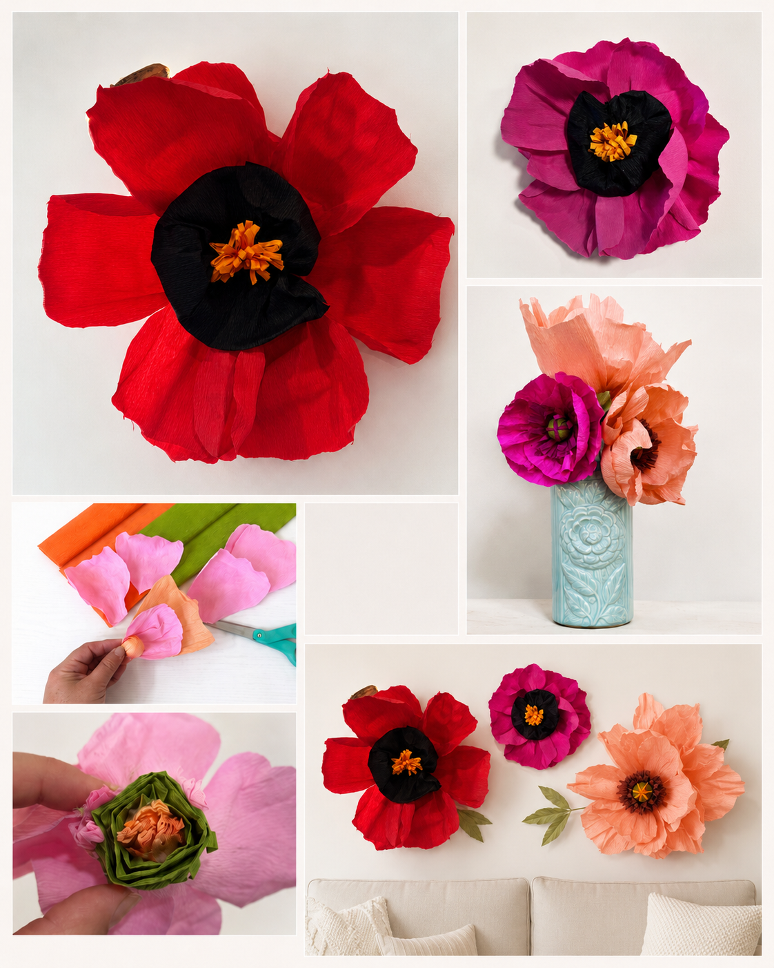 Red, White + Bloom - DIY Paper Blooms Workshop at Wondering Time 🌸 - June 18