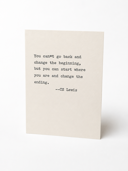 C.S. Lewis Quote Card | Vintage Typewriter Print, 4x3.25 Card