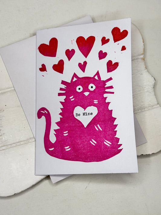 Fat Cat - Be Mine Valentines Card