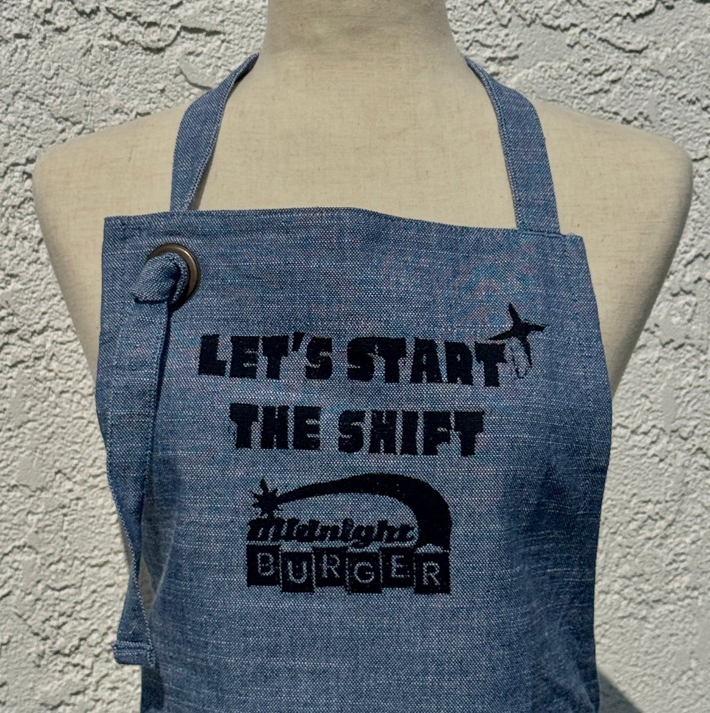 Midnight Burger Classic - "Let's Start the Shift" - Chambray Apron