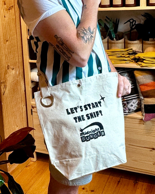 "Let's Start The Shift" Midnight Burger Tote Bag
