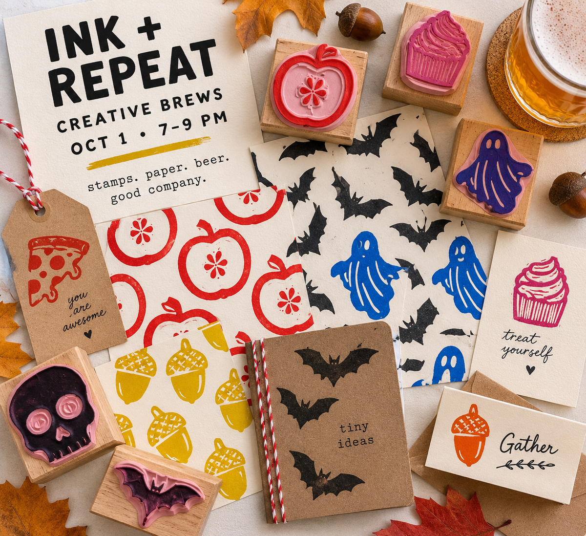 October 1 - Ink + Repeat: Stamp Night at the Brewery FALL EDITION