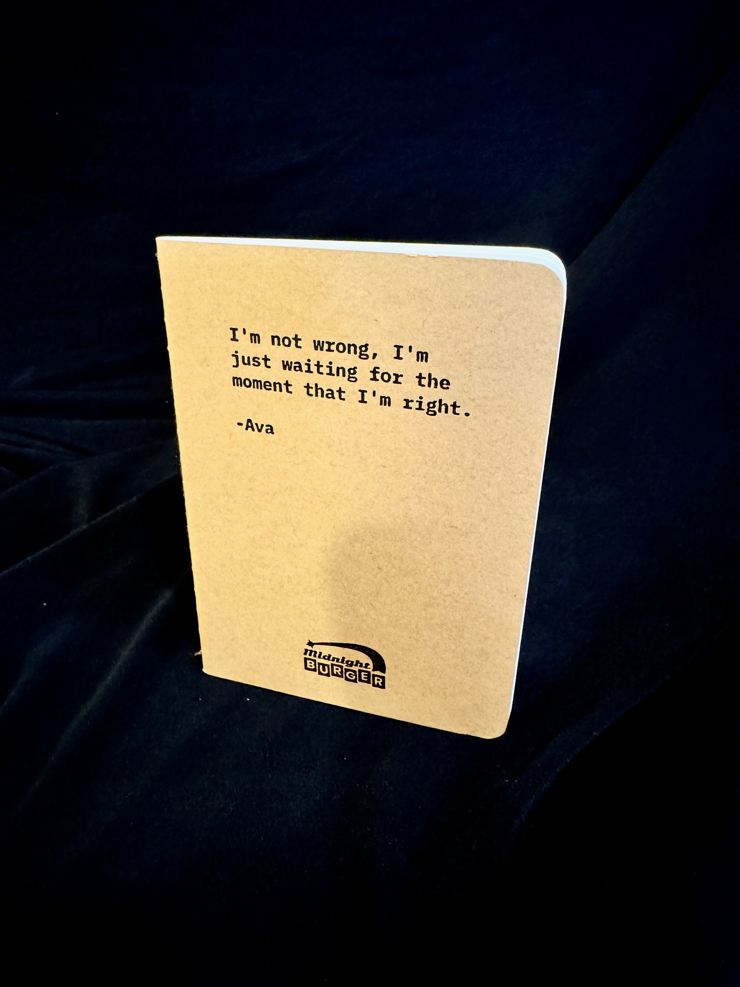 I'm Not Wrong... (Ava) - Midnight Burger Mini Notebook