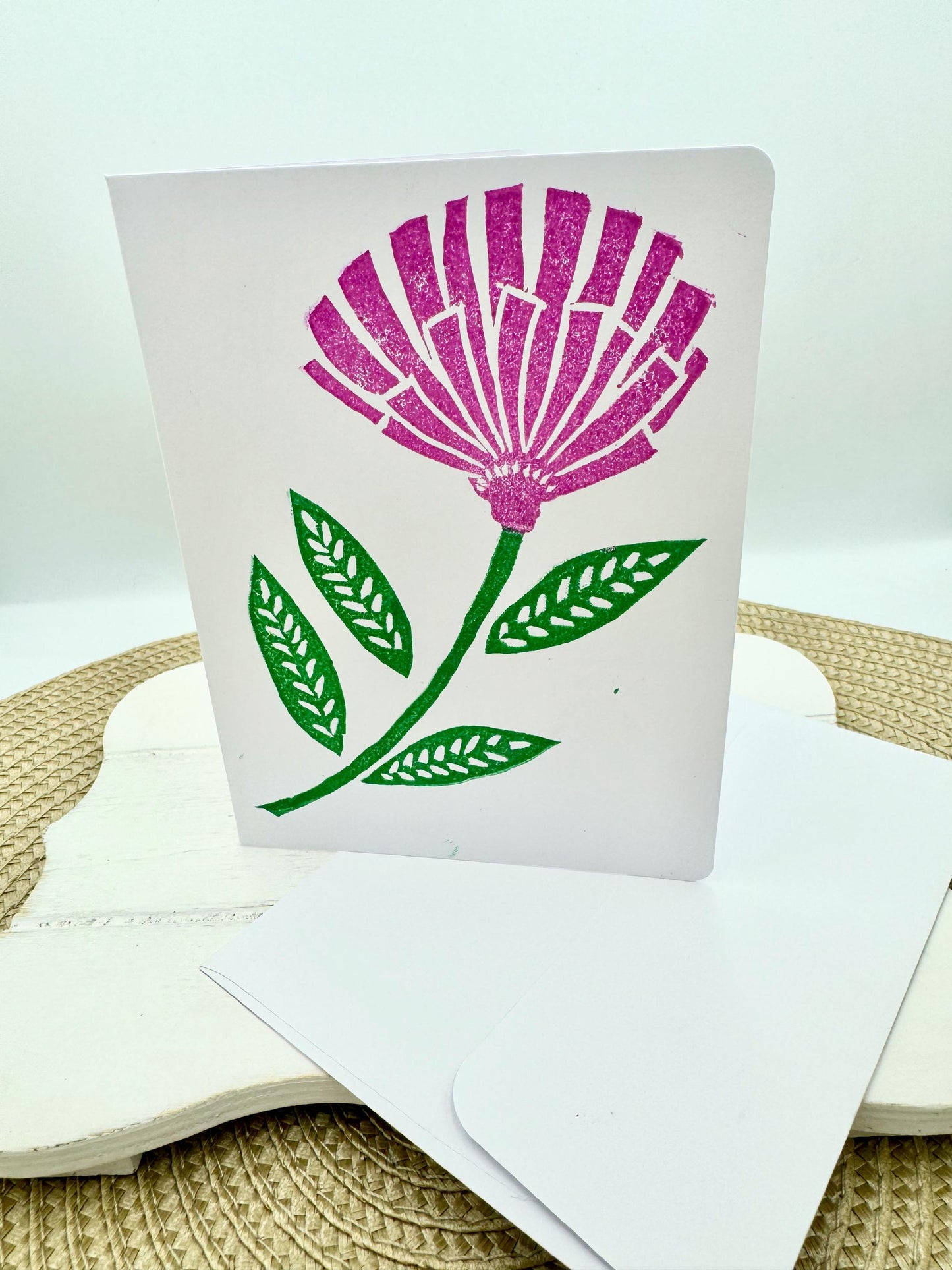 Handmade Floral Notecard: Bright Flower, Gardener Gift