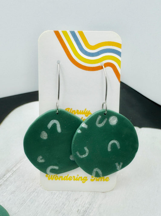 Modern Turquoise Polymer Clay Dangle Earrings: Lightweight Fun Jewelry