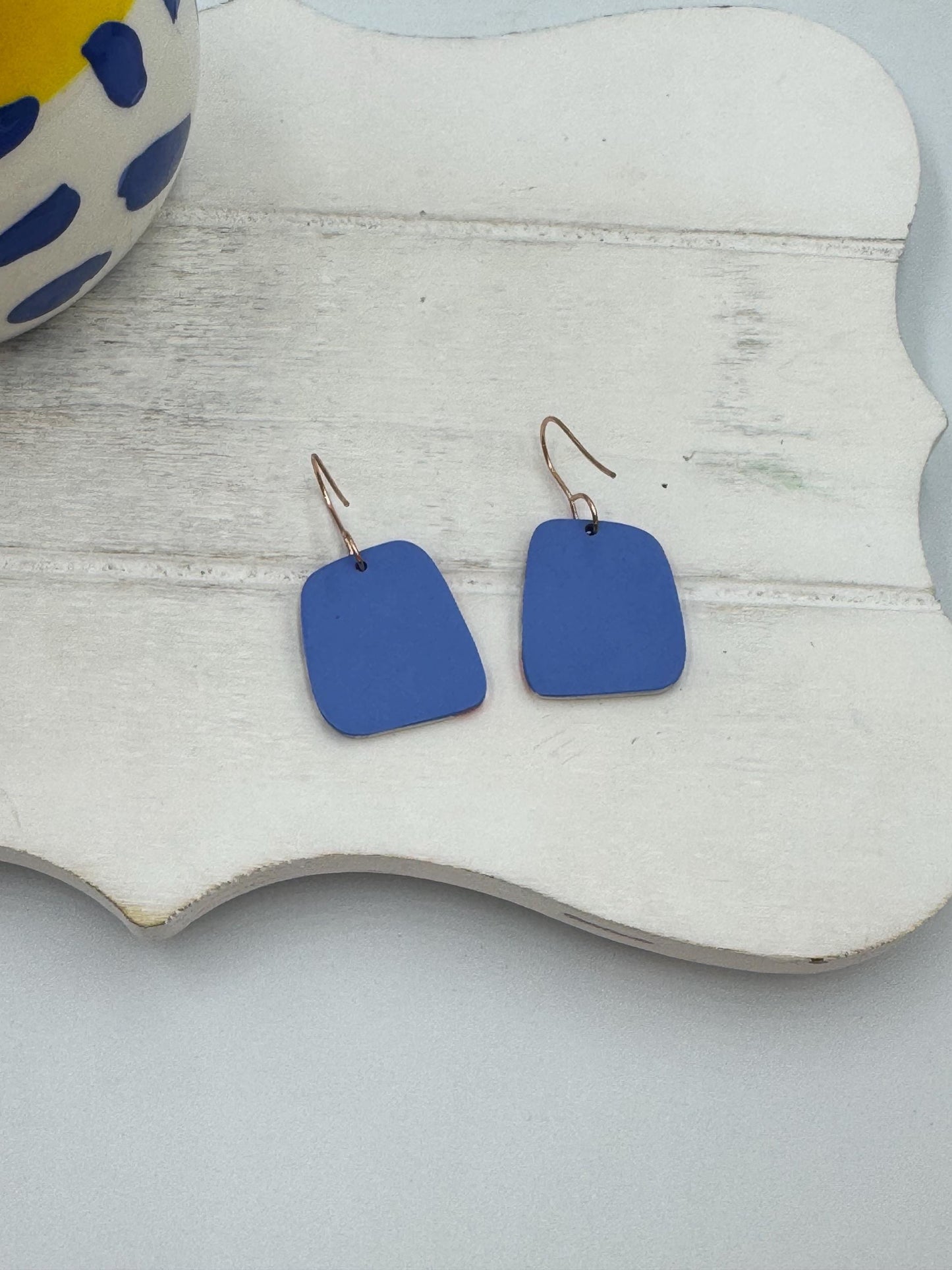Striped Polymer Clay Dangle Earrings: Beachy Nautical Jewelry