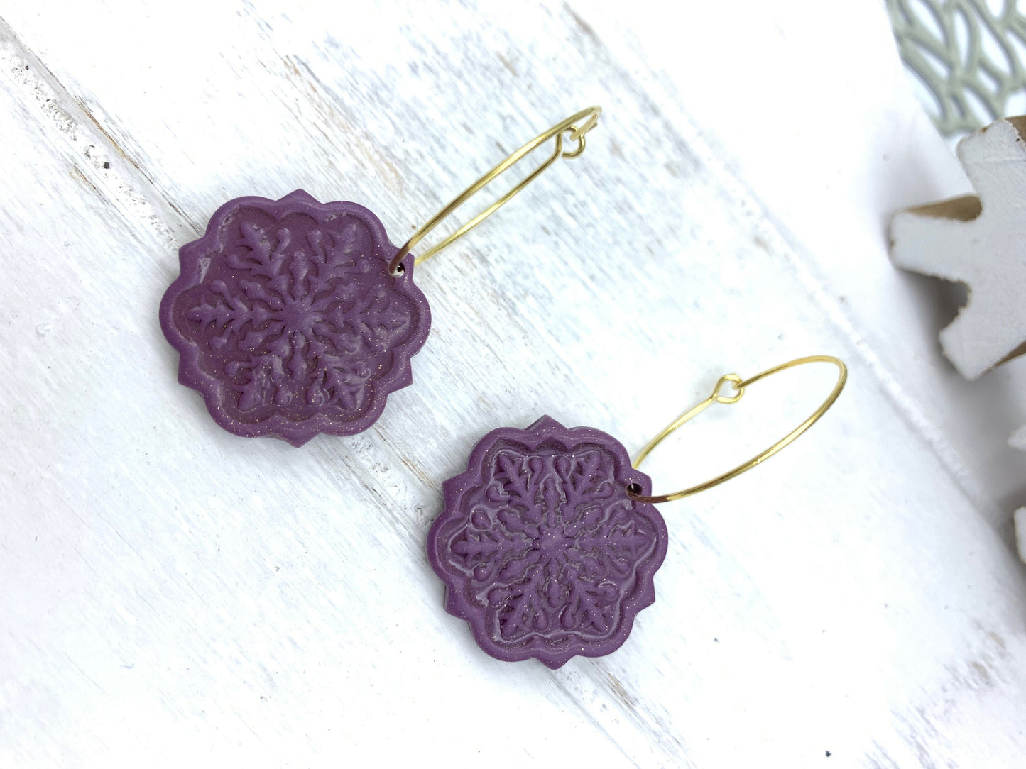 Shimmering Snowflake Dangle Earrings: Holiday Winter Gift