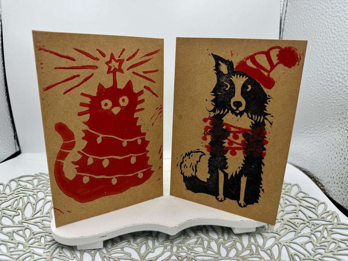 Funny Dog Christmas Card: Handmade Pet Lover Holiday Card