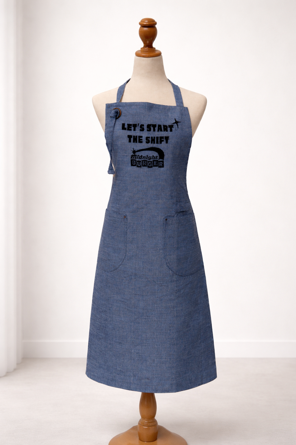 Midnight Burger Classic - "Let's Start the Shift" - Chambray Apron